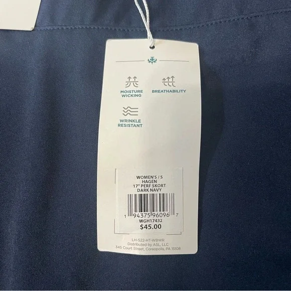 LADY HAGEN LADIES NAVY BLUE GOLF ATHLETIC PULL ON SKORT w/ POCKETS Size SMALL - Picture 4 of 6